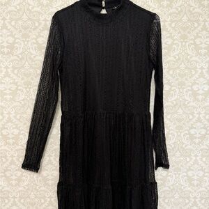 Lily Rose Black Long Sleeve Lace Dress
